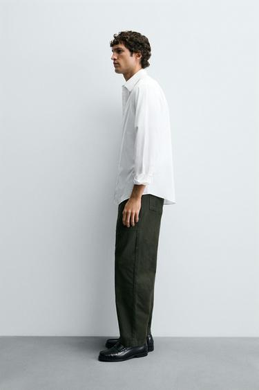 CHEMISE STRUCTURÉE EN COTON - Blanc de Zara - Image 3
