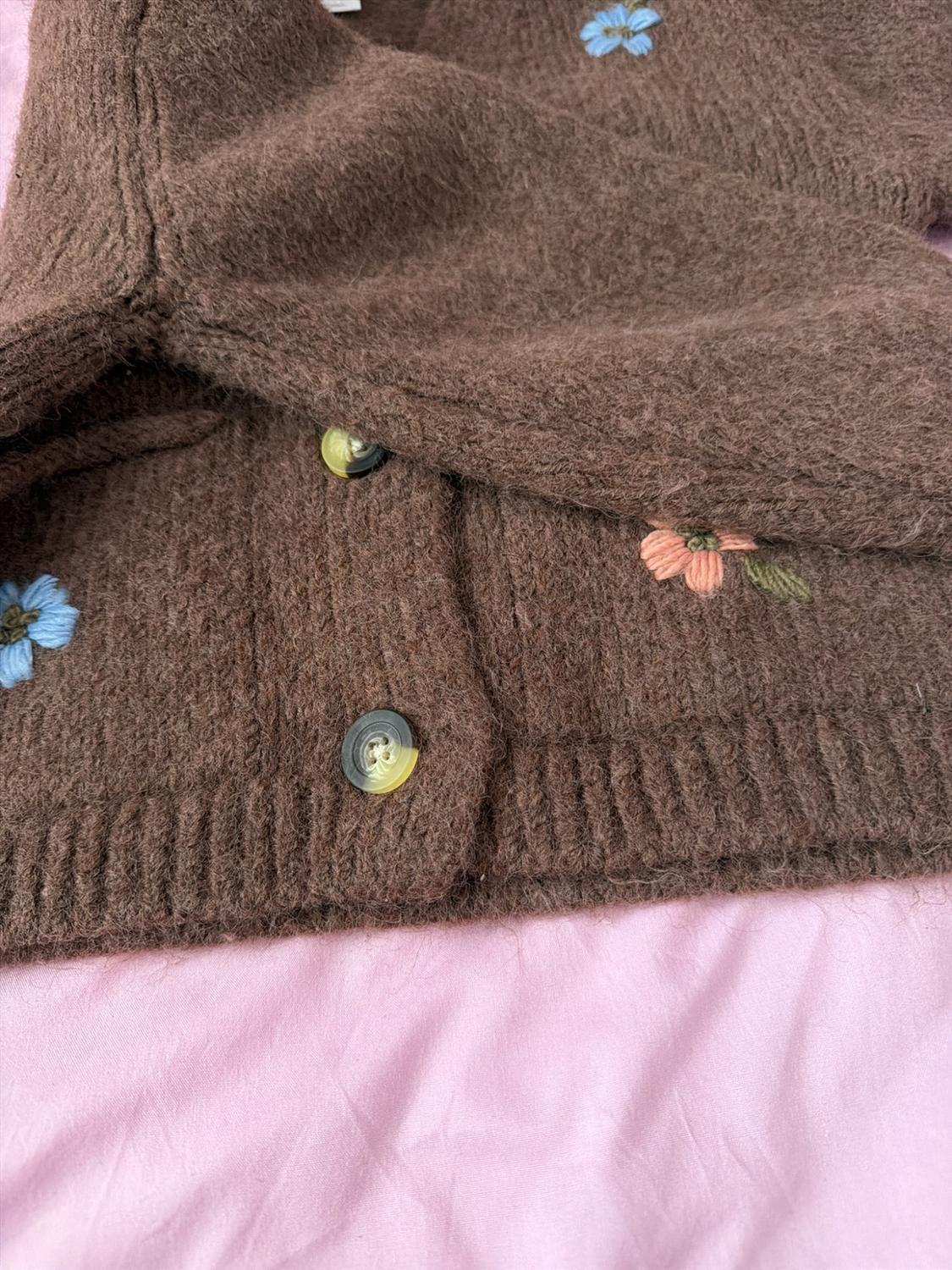 KNIT CARDIGAN WITH FLORAL EMBROIDERY - Image 4