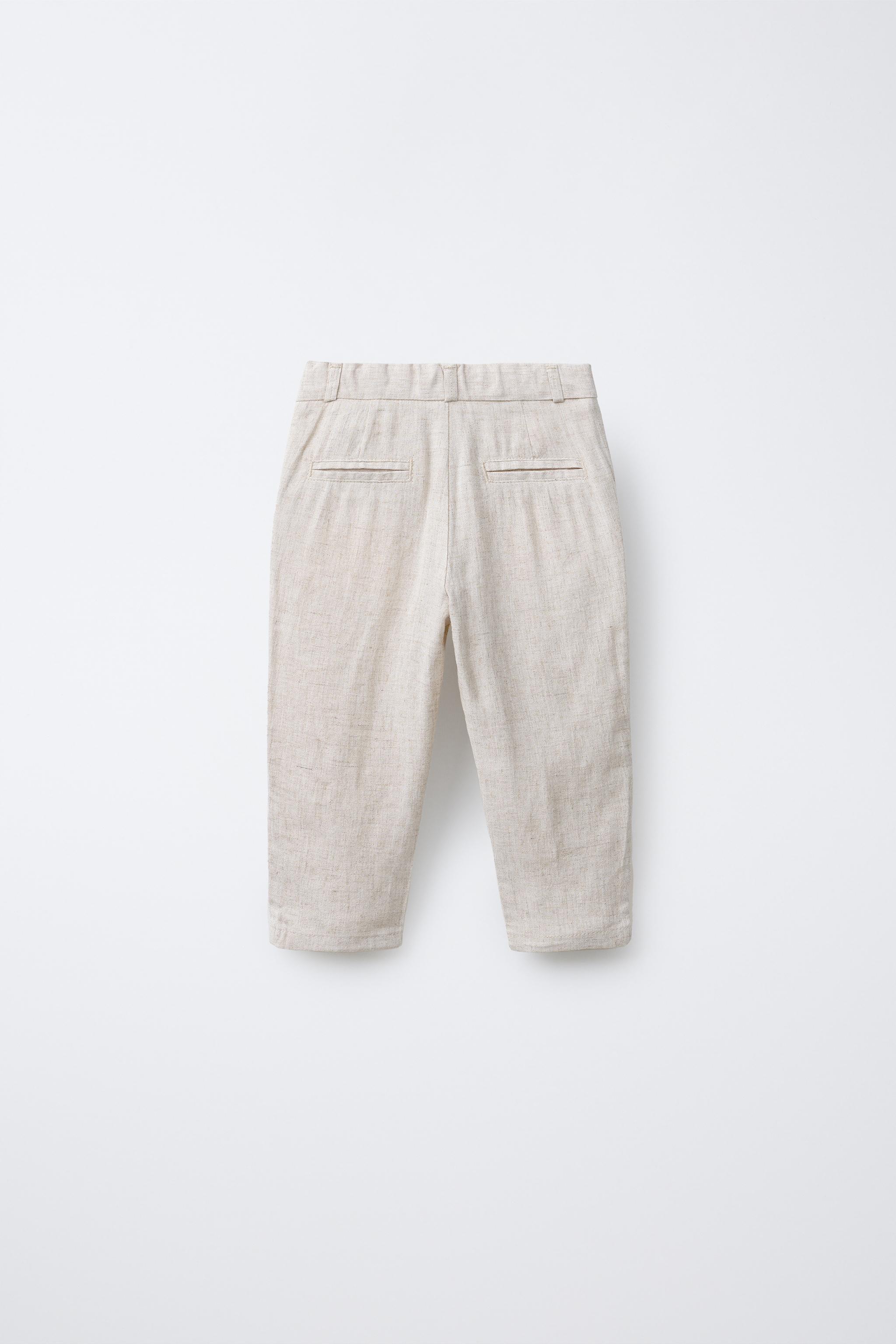 リネンブレンド スーツ パンツ - ライトベージュ | ZARA Japan