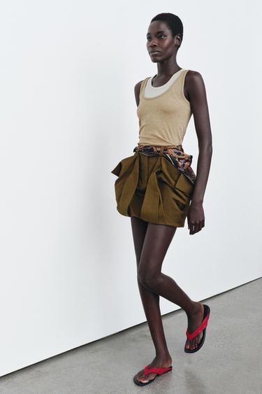 DOUBLE-LAYER STRAPPY TOP - Ecru / Beige by Zara