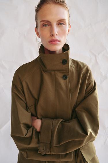 OVERSIZE PARKA ZW COLLECTION - Light beige by Zara - Image 3