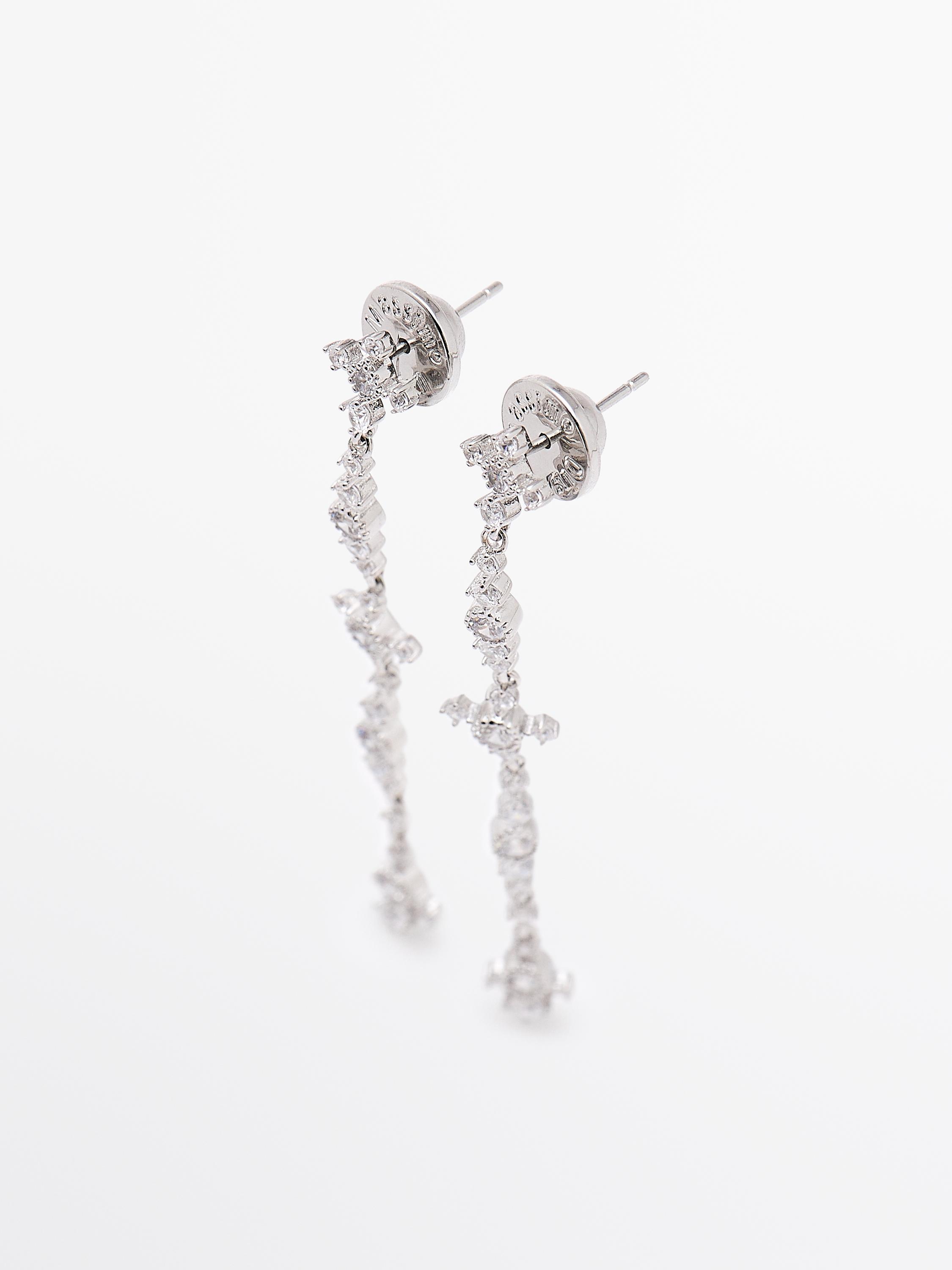 Rhinestone dangle earrings