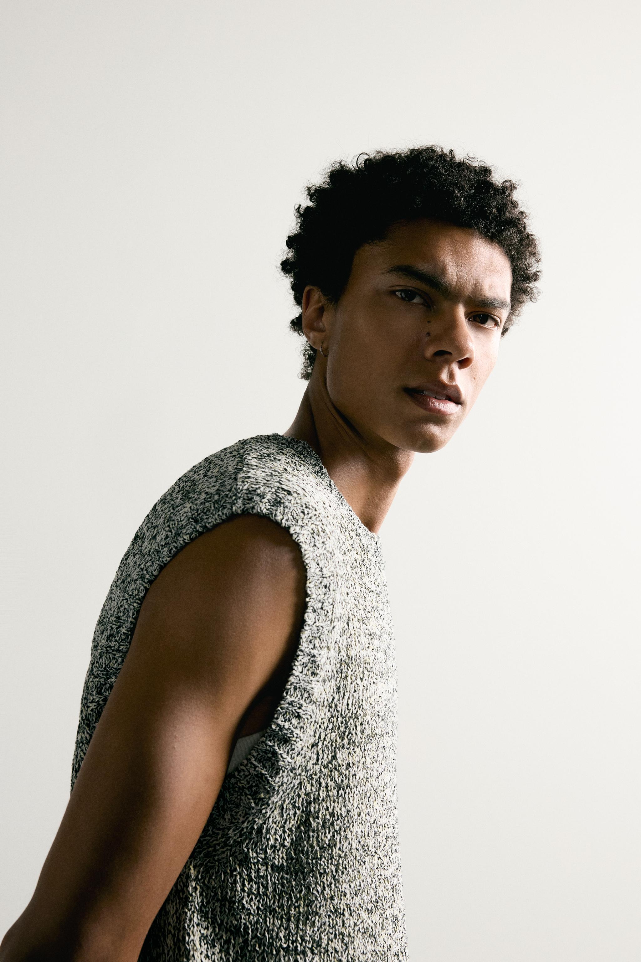 Мужские жилеты Zara TEXTURED KNIT VEST — фото 7