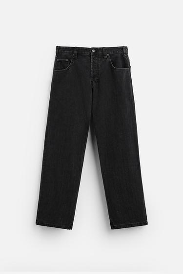 TEXTURED BAGGY FIT JEANS - Black by Zara