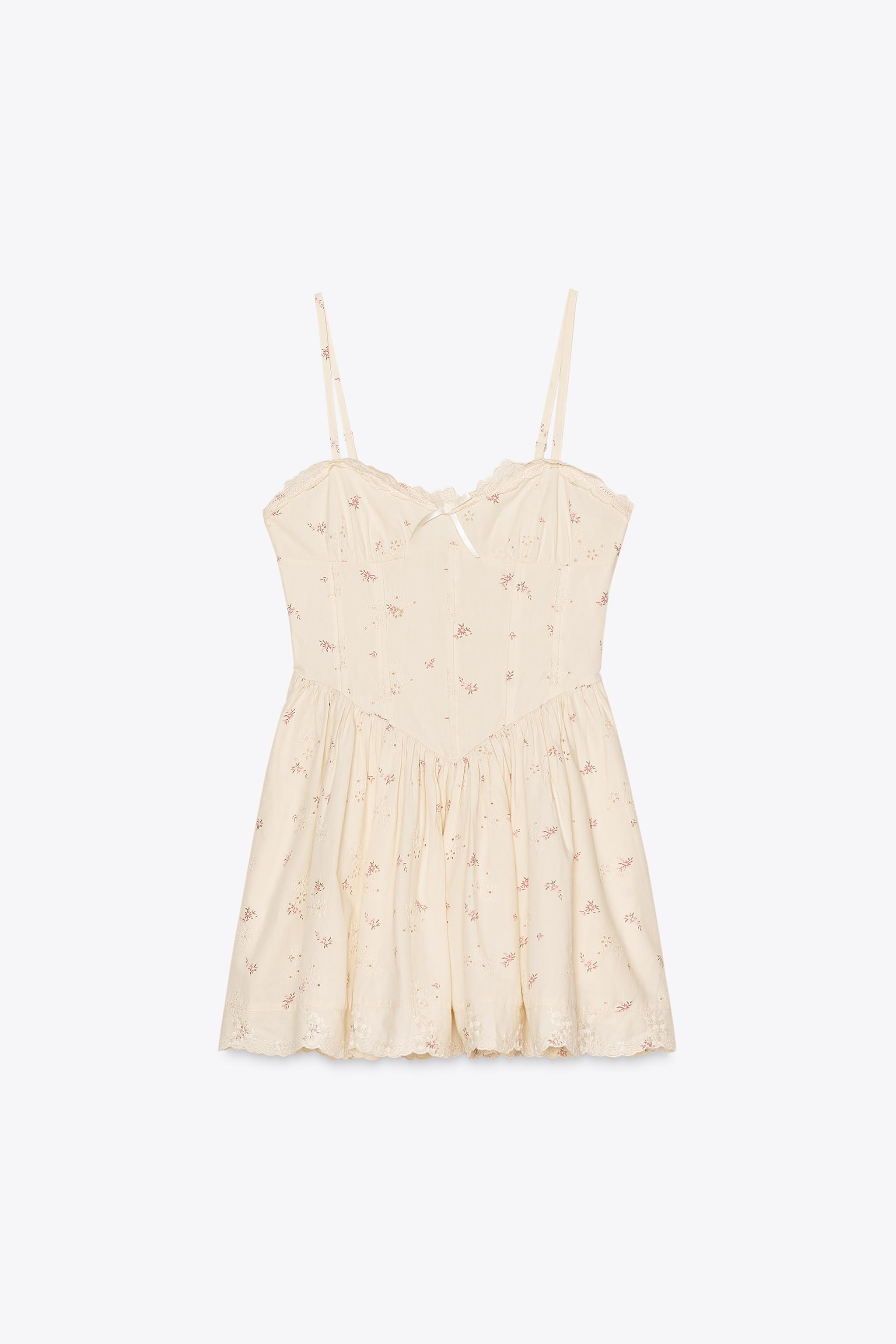 スカート PLORAL PRINT POPLIN CORSET DRESS FLORAL PRINT POPLIN CORSET DRESS - Vanilla | ZARA United States