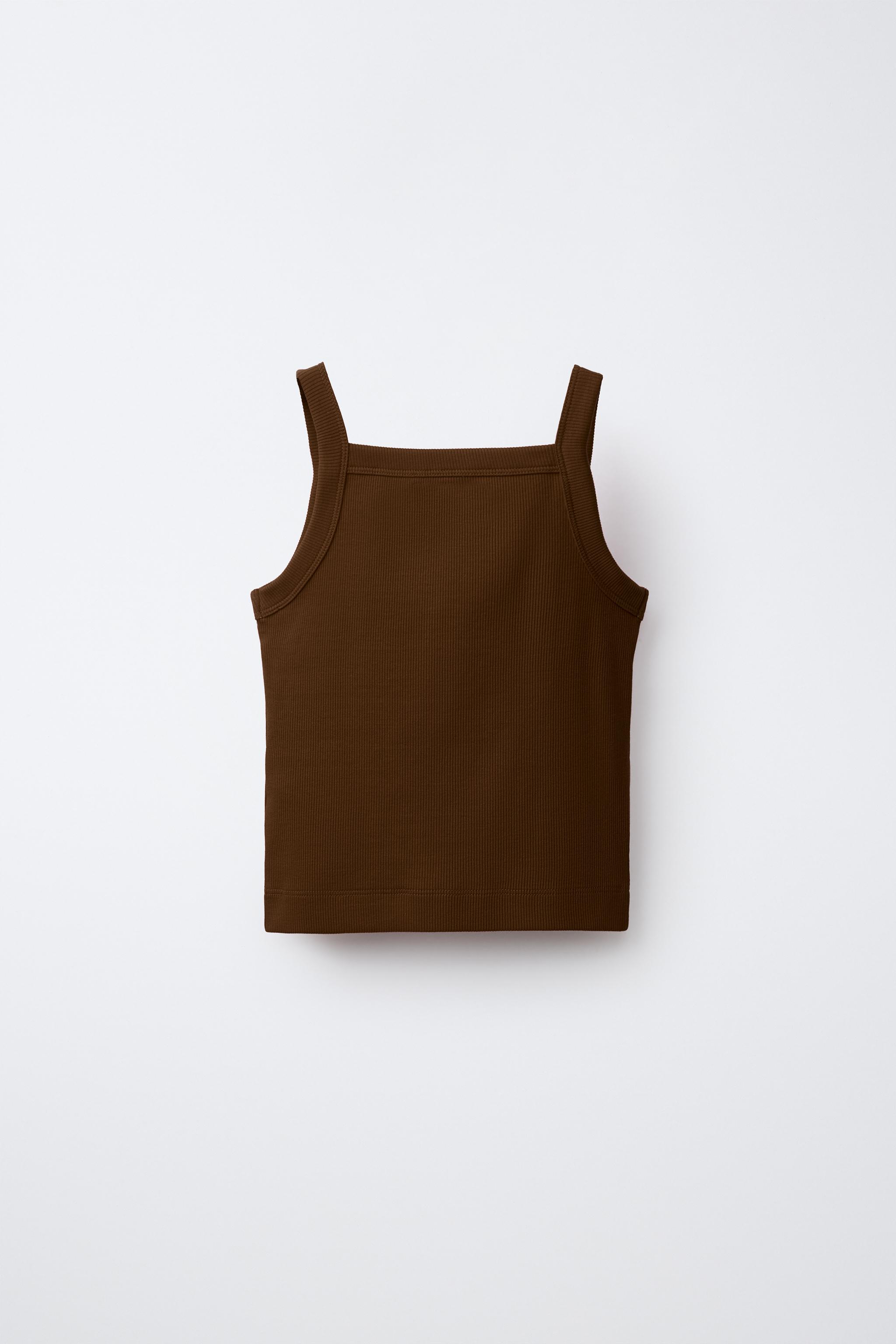 Детские топы Zara PLAIN RIBBED TANK TOP — фото 2