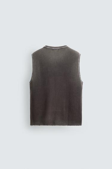 FADED KNIT TANK TOP - Brown by Zara - Image 7