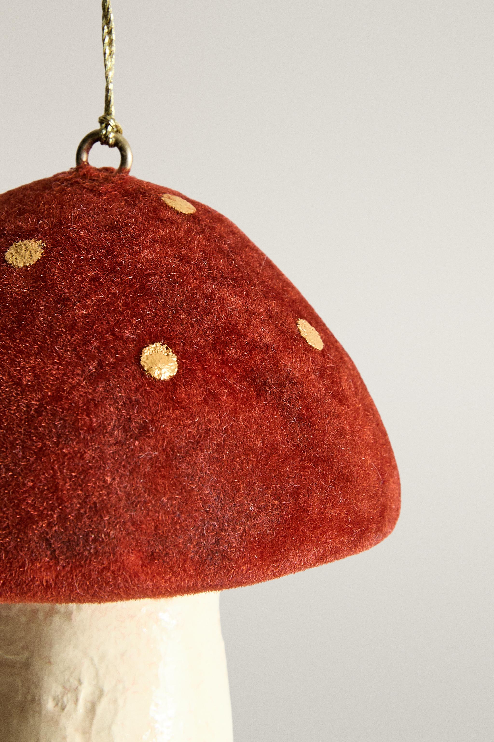 ORNEMENT SAPIN DE NOËL CHAMPIGNON VELOURS