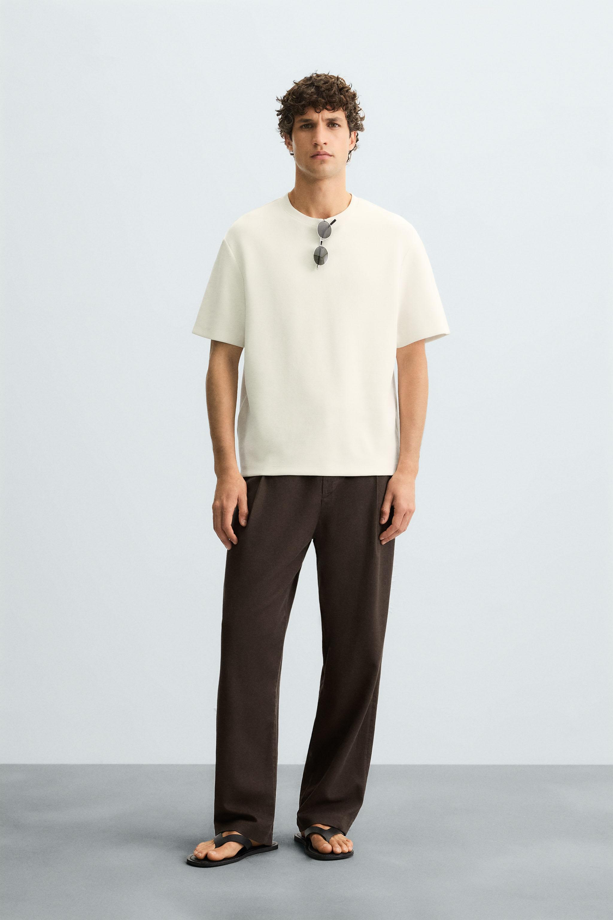 プリーツ入りフルイドパンツ - ブラウン | ZARA Japan / 日本