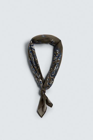 Zara PAISLEY PRINT BANDANA - Brown
