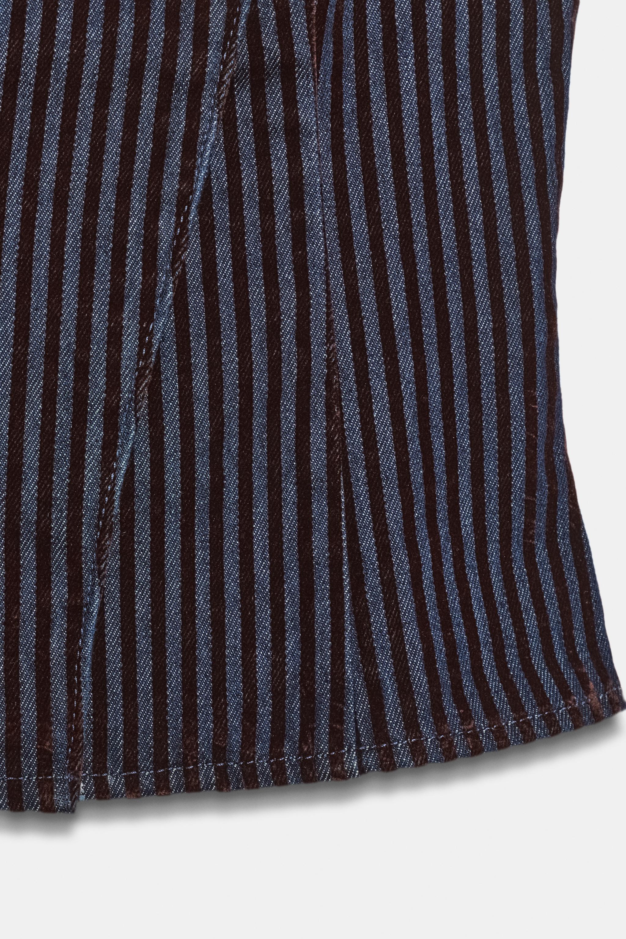 Женские жилеты Zara VELVET STRIPE MIXED VEST — фото 8