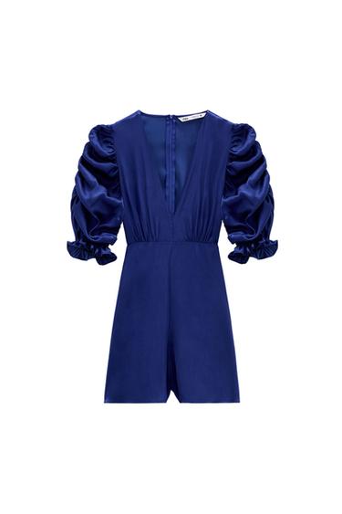 SATIN PLAYSUIT WITH DRAPED DETAIL