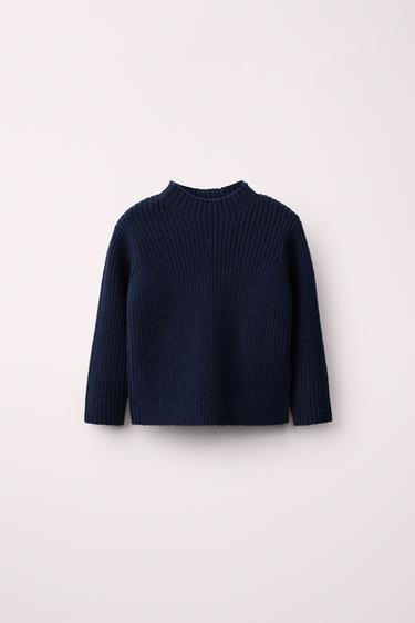 100% WOOL RIBBED KNIT JUMPER CREATED BY CARAMEL LONDON X ZARA - Navy blue by Zara