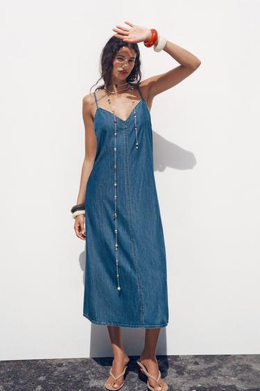 DENIM MIDI DRESS - Blue by Zara