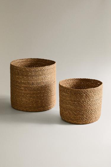 SEAGRASS BASKET - Light beige by Zara