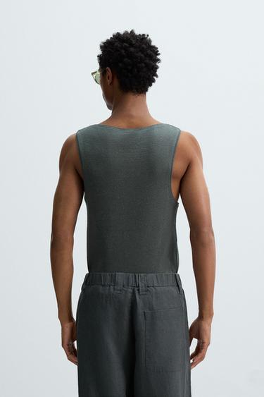 DÉBARDEUR CÔTELÉ COTON - CHANVRE - Gris anthracite de Zara - Image 2