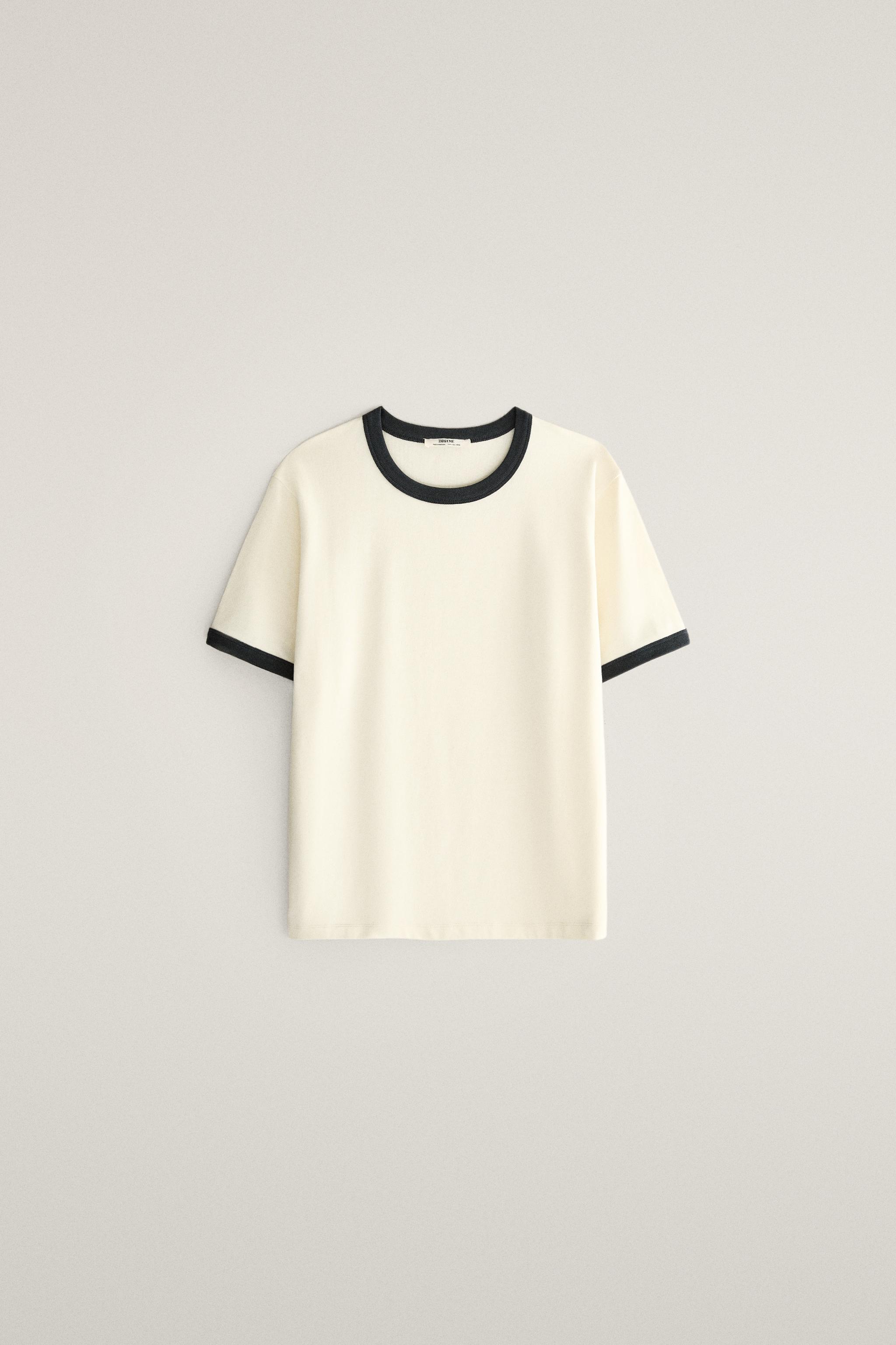 CONTRAST TRIM SHORT SLEEVE T-SHIRT
