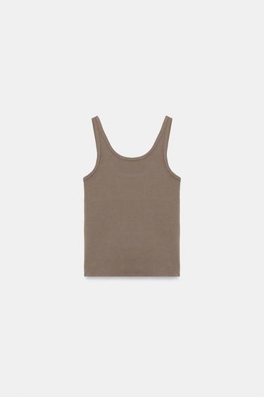 SLEEVELESS TOP - Brown / Taupe by Zara - Image 5