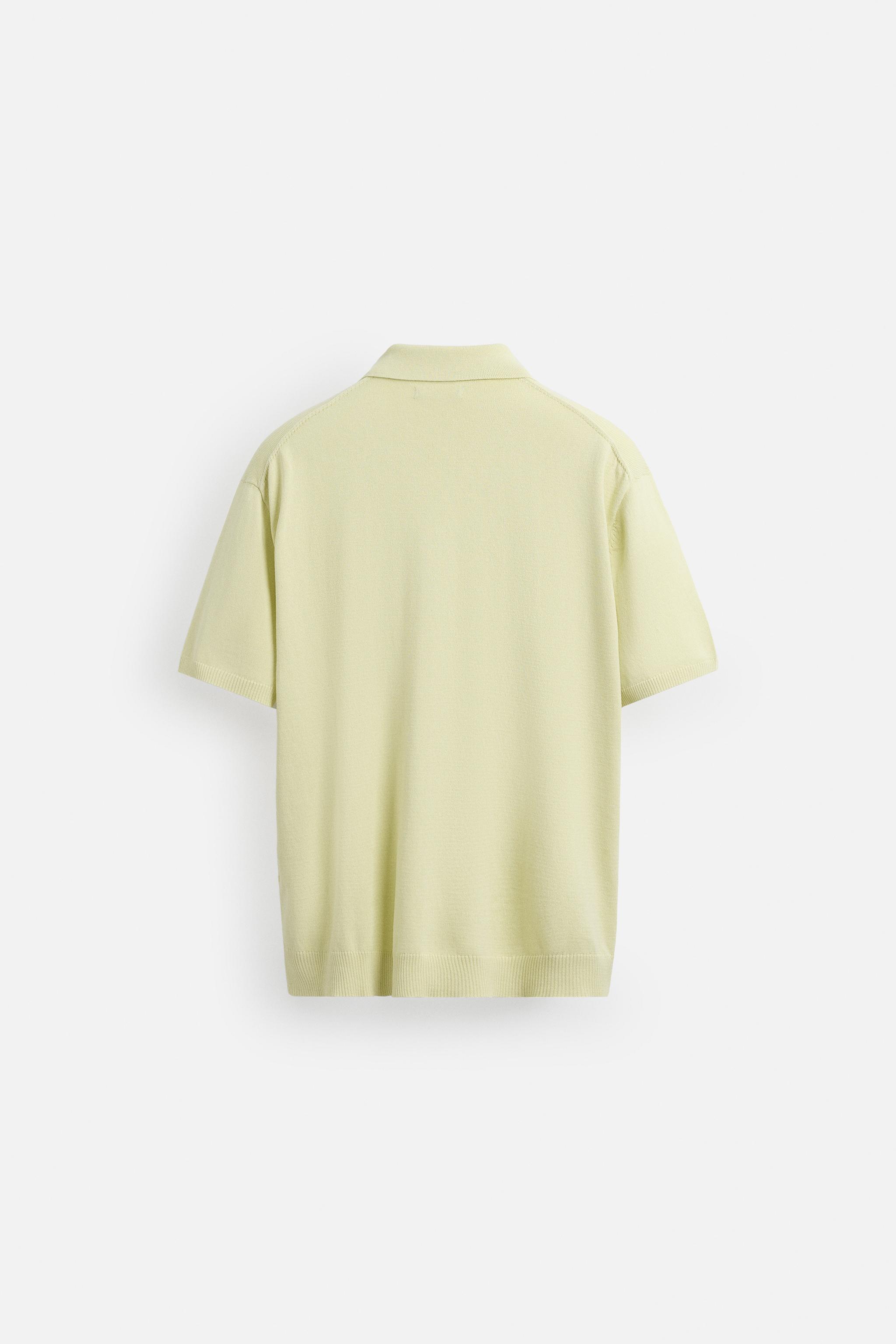 ウォッシュドコットンニットポロシャツ - ライム | ZARA Japan