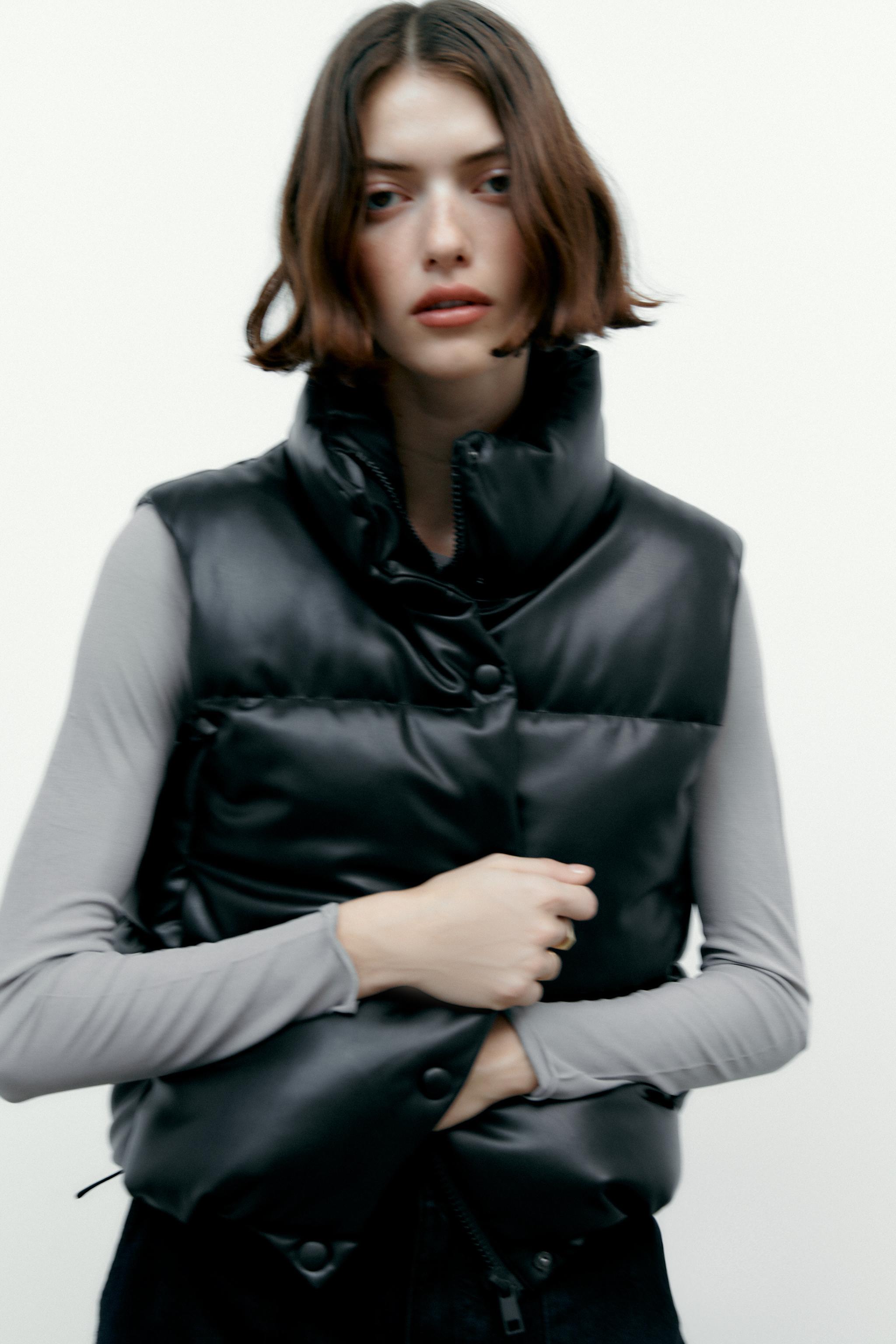 Leather gilet zara hotsell