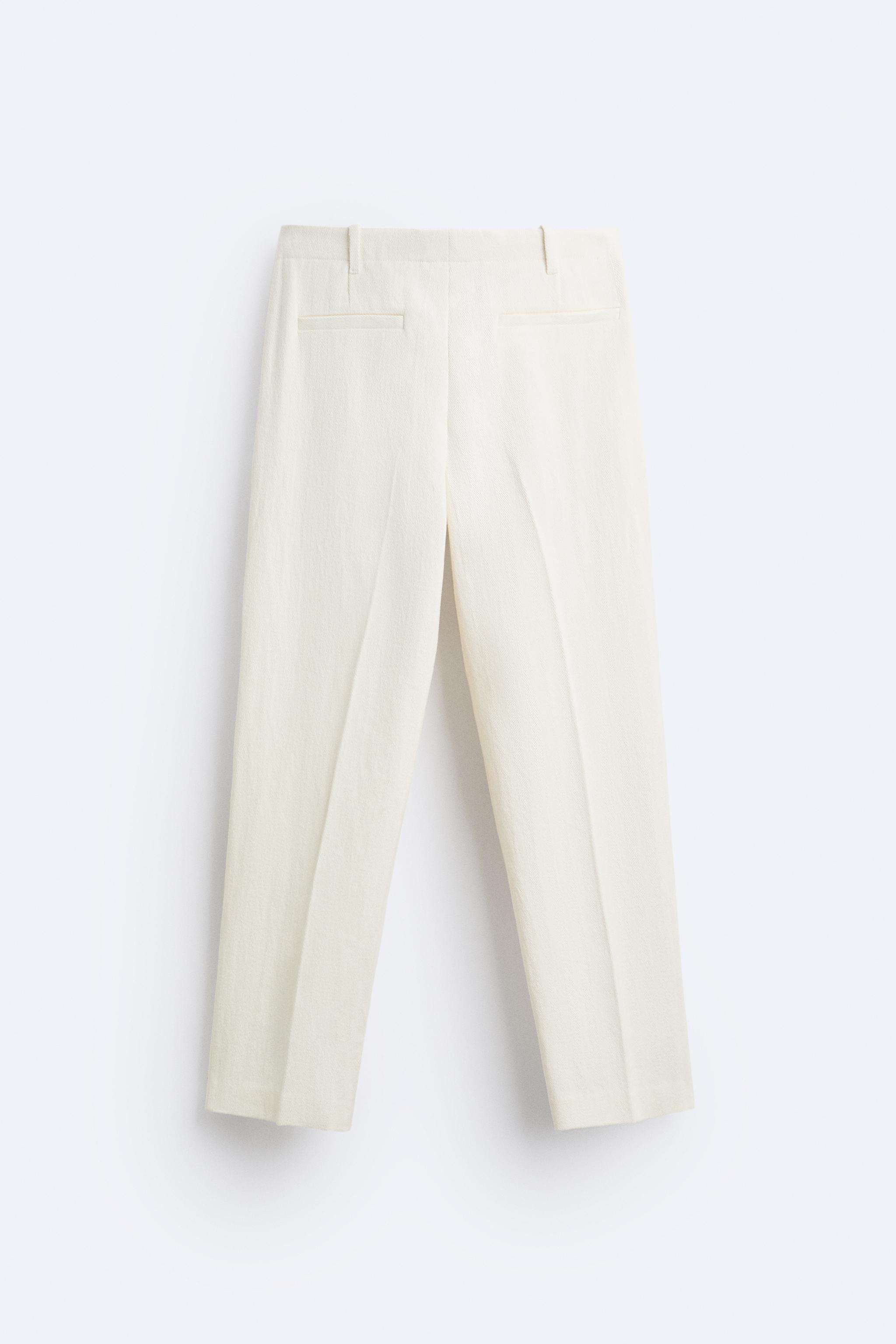 HERRINGBONE SUIT PANTS LIMITED EDITION - White | ZARA Canada