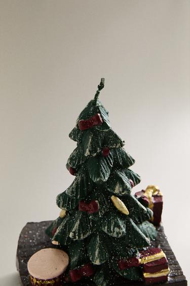 CHRISTMAS SLEIGH AND TREE CANDLE - Green by Zara - Image 2