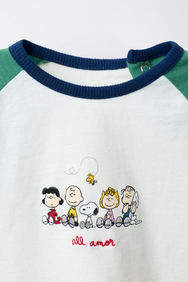 T-SHIRT MANCHES RAGLAN SNOOPY PEANUTS™ - Écru / Vert de Zara - Image 2