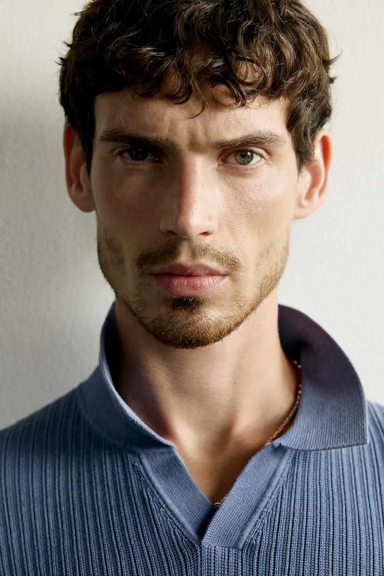 TEXTURED REGULAR FIT KNIT POLO SHIRT