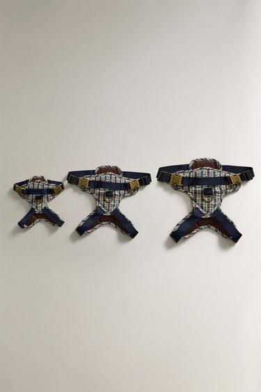 GINGHAM PET HARNESS - Blue by Zara - Image 1