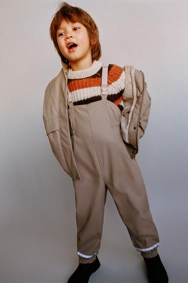 RUBBERISED DUNGAREES - Brown / Taupe by Zara