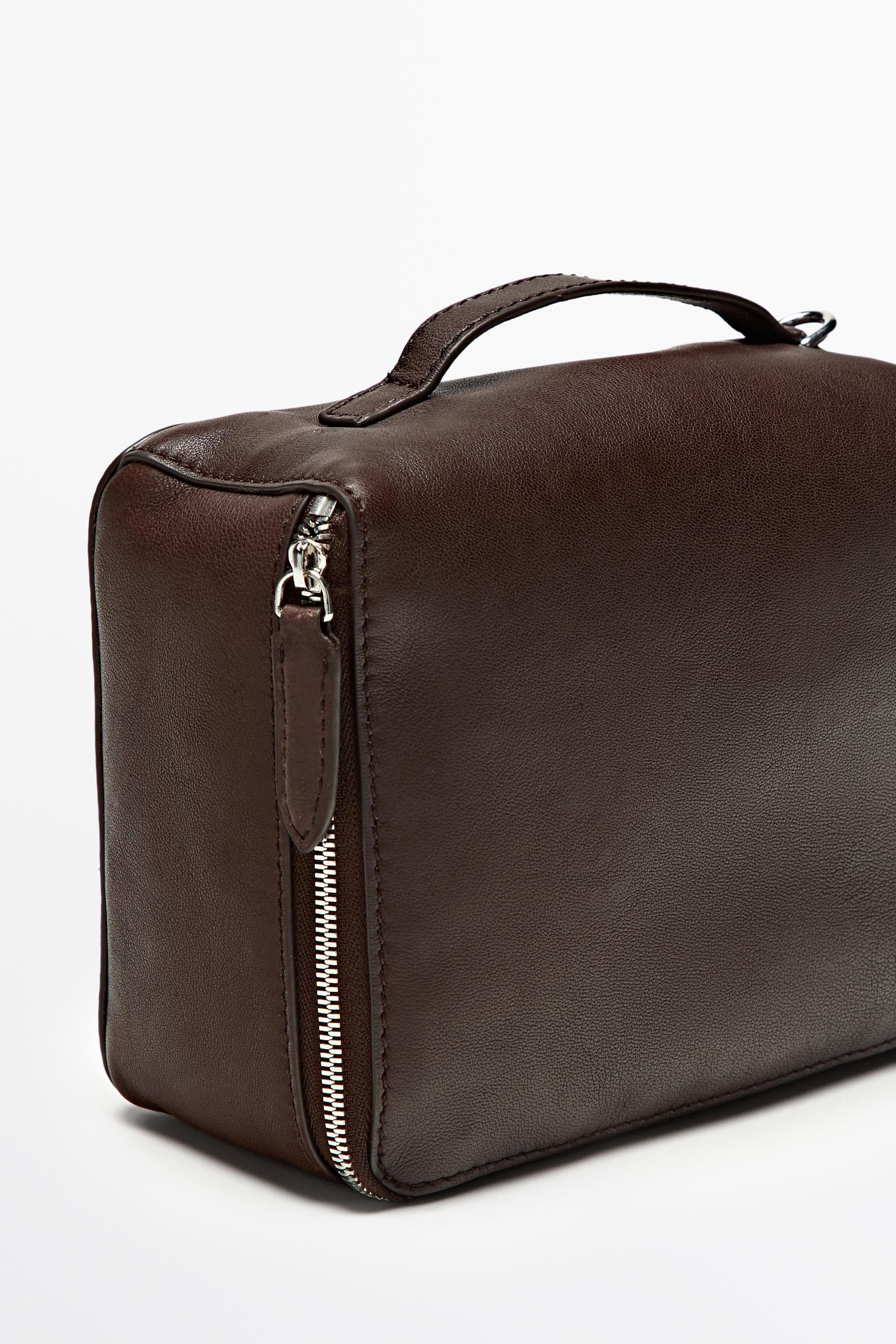 Rectangular nappa leather toiletry bag