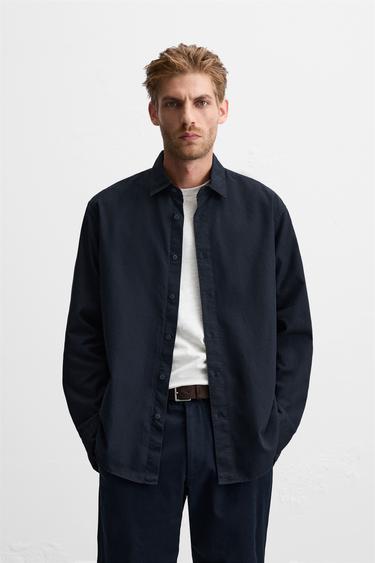 REGULAR FIT SHIRT - Navy blue by Zara
