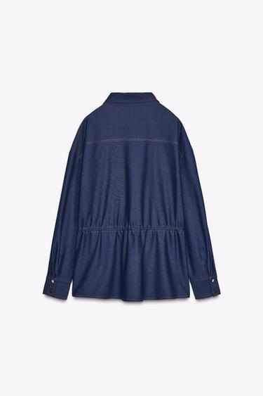 CHEMISE SAHARIENNE MANCHES LONGUES - Indigo de Zara - Image 5
