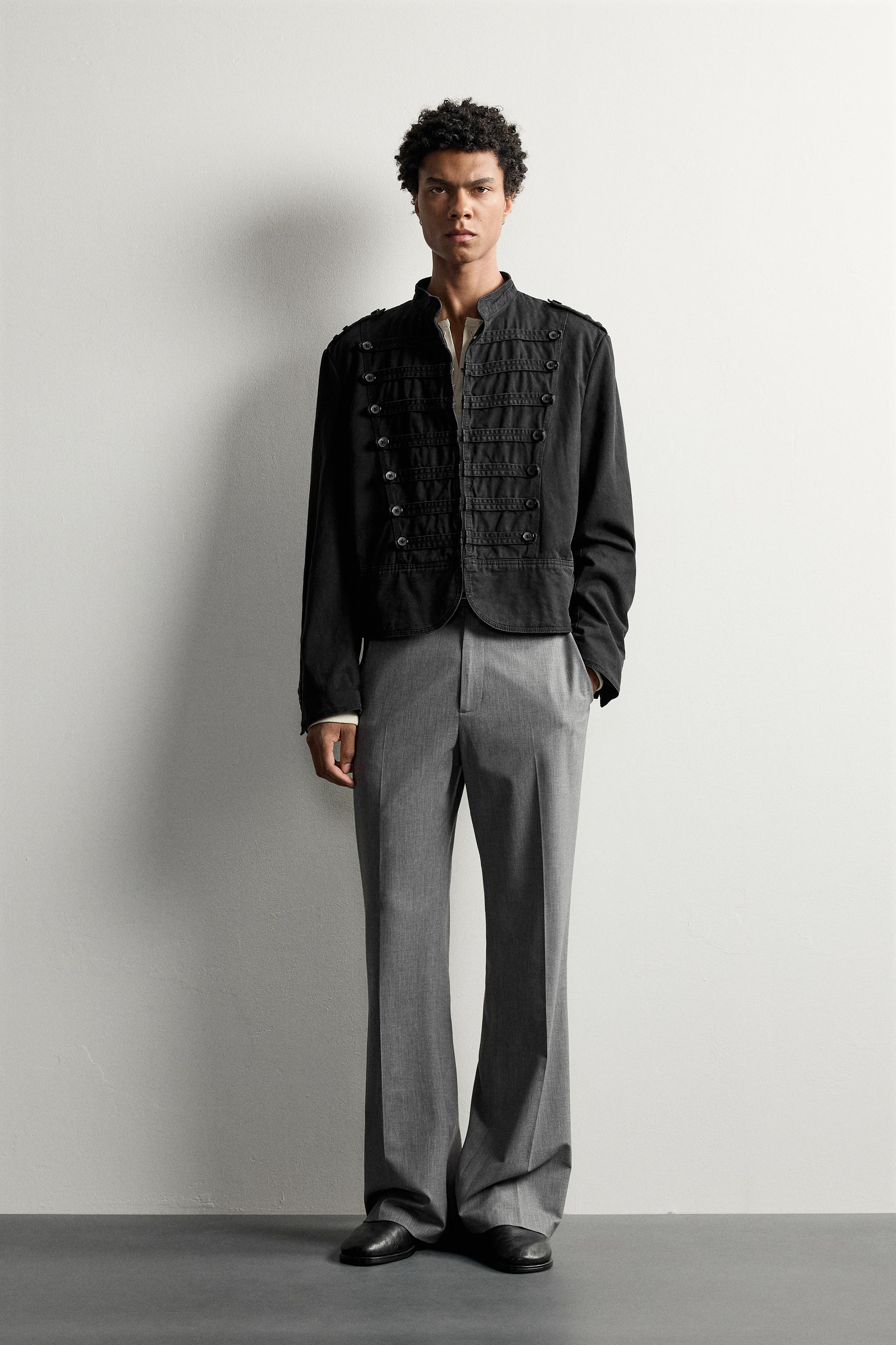 Мужские куртки Zara CROPPED FIT SHOULDER TAB JACKET