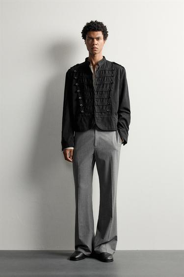 CROPPED FIT JACKET WITH TABS - Black by Zara - Image 0