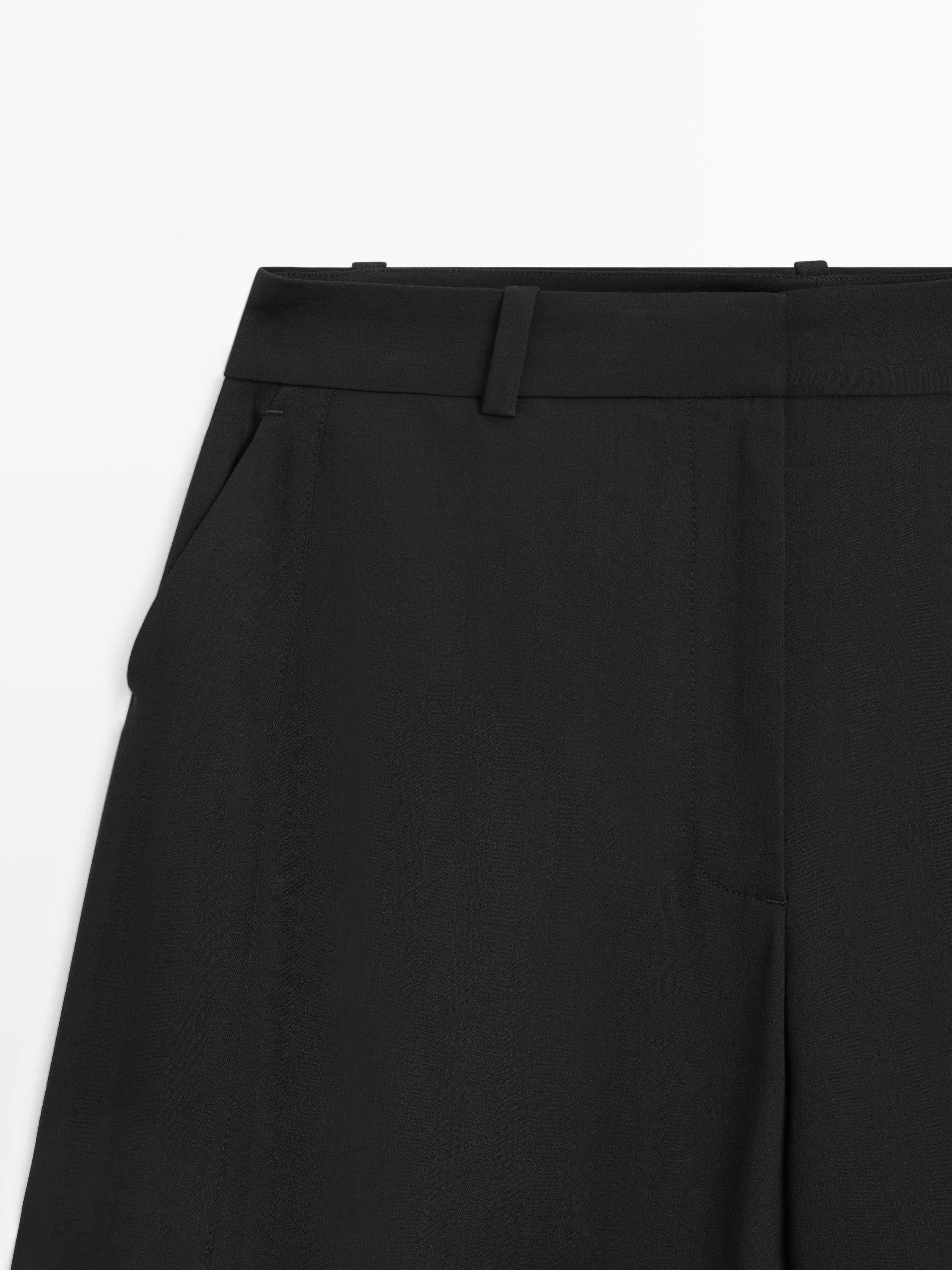 Wool blend trousers with seam detail