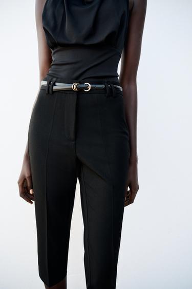 PANTALON CAPRI AVEC CEINTURE - Noir de Zara - Image 2