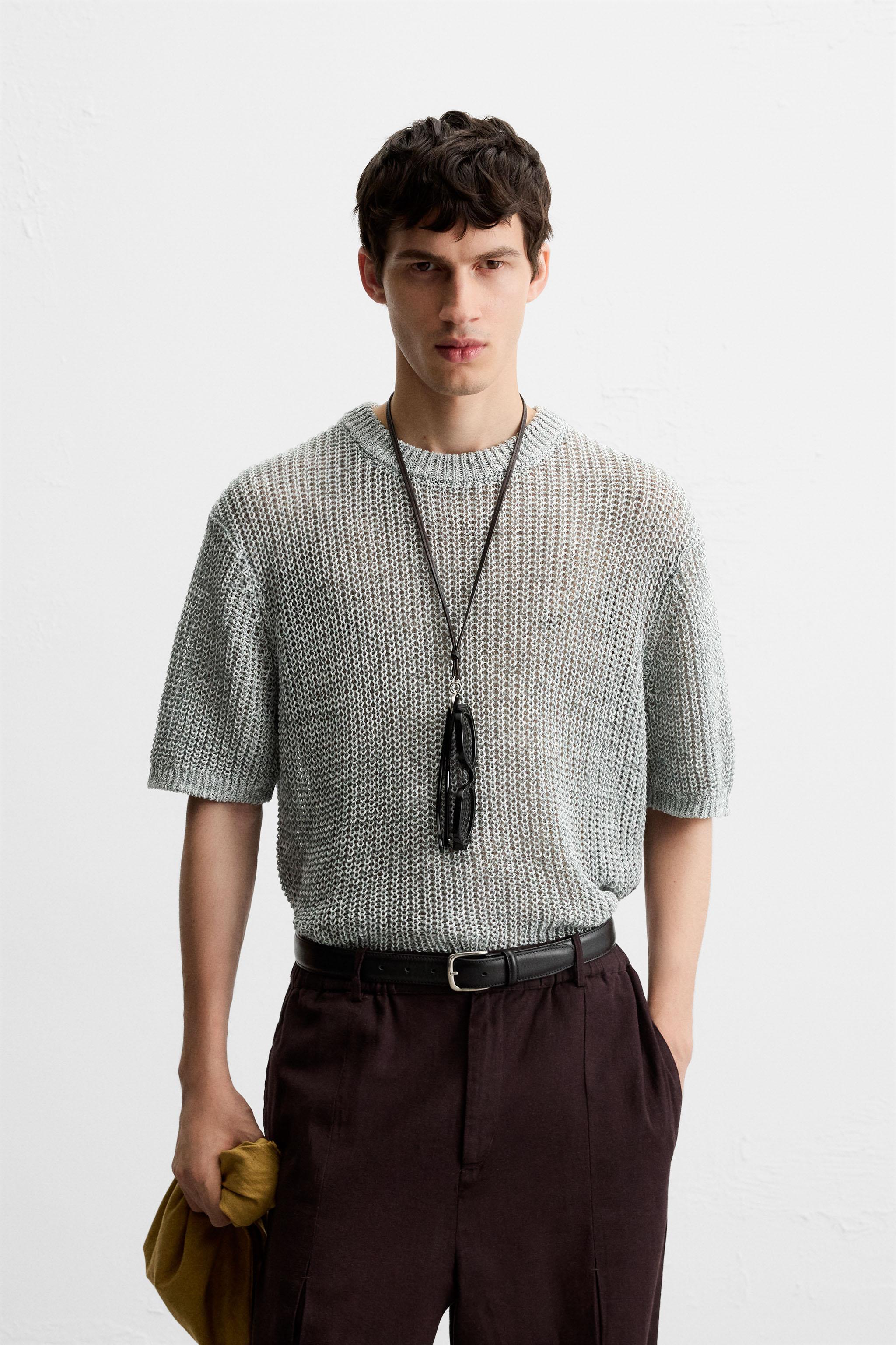 T-SHIRT EN MAILLE AJOURÉE