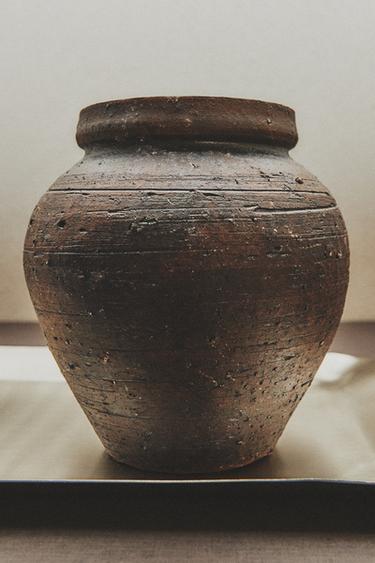 TEXTURED CERAMIC VASE - Dark brown by Zara