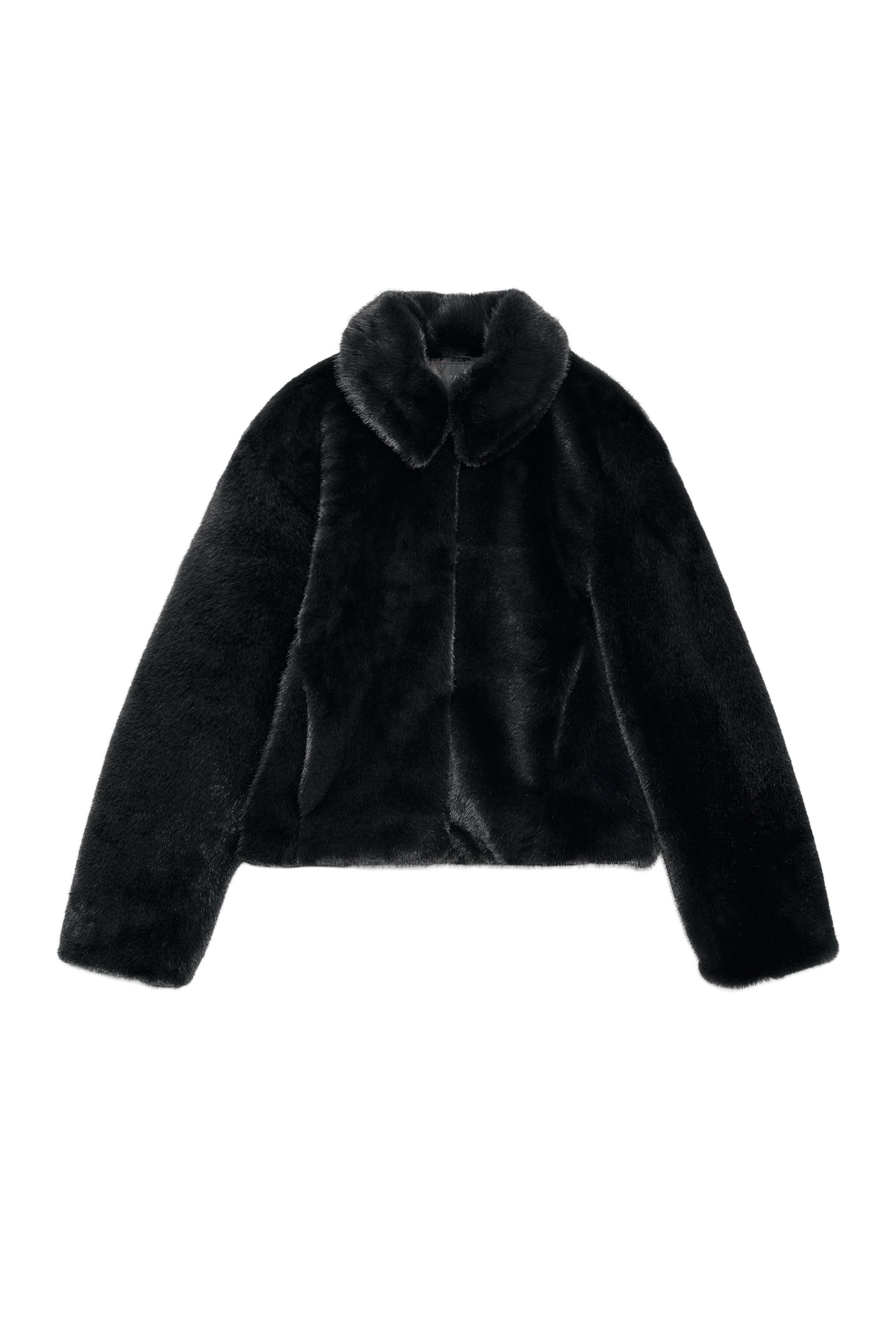 FAUX FUR SHORT COAT - Gray | ZARA United States