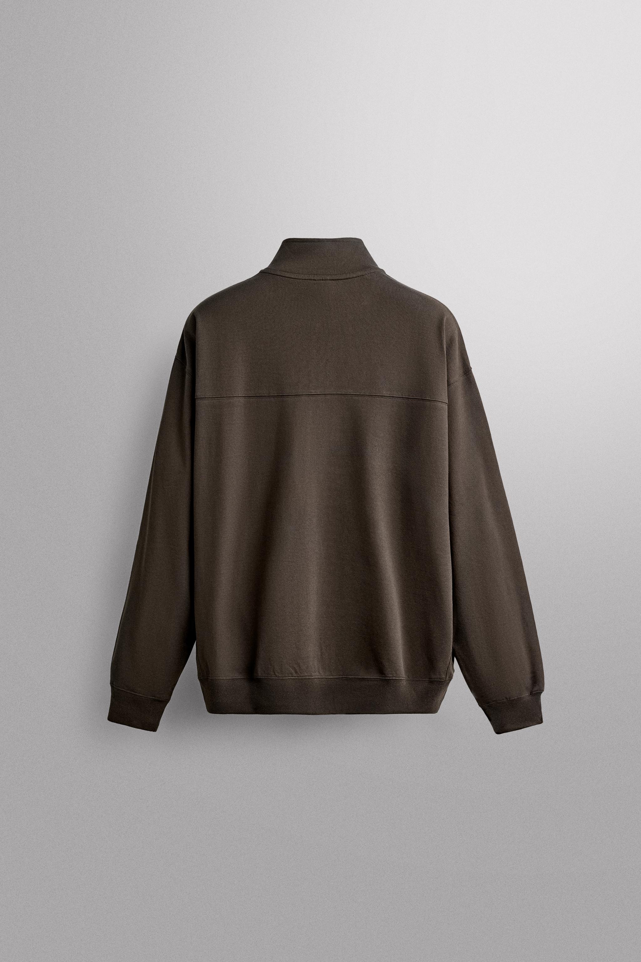 Мужские худи Zara RELAXED FIT ZIP-UP SWEATSHIRT — фото 7