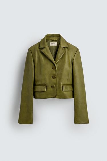 ÁO BLAZER DÁNG LỬNG ÔM VỪA VẶN DA HARRY LAMBERT FOR ZARA X DISNEY - Xanh lục từ Zara