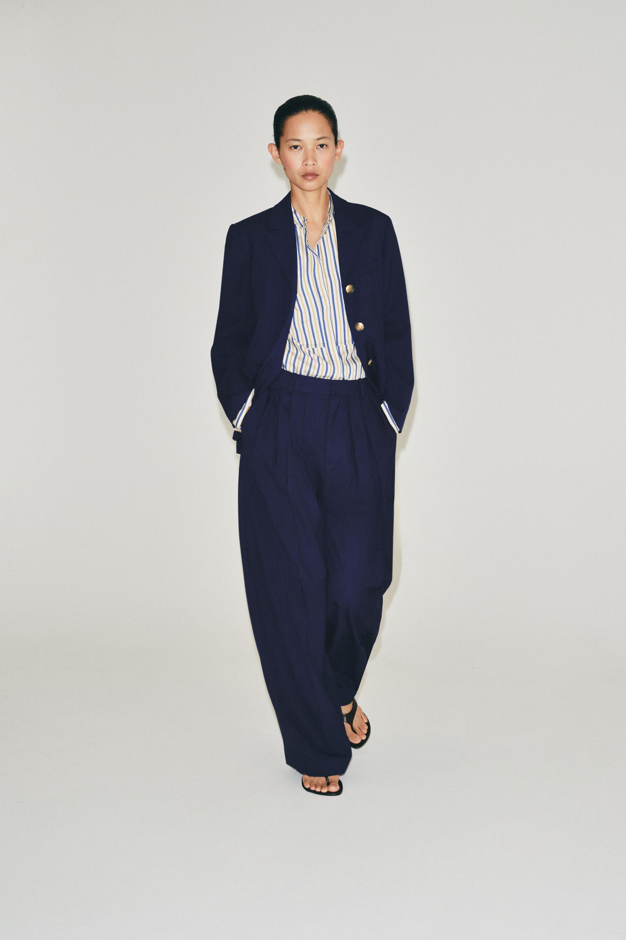 ZW COLLECTION WIDE-LEG PLEATED TROUSERS