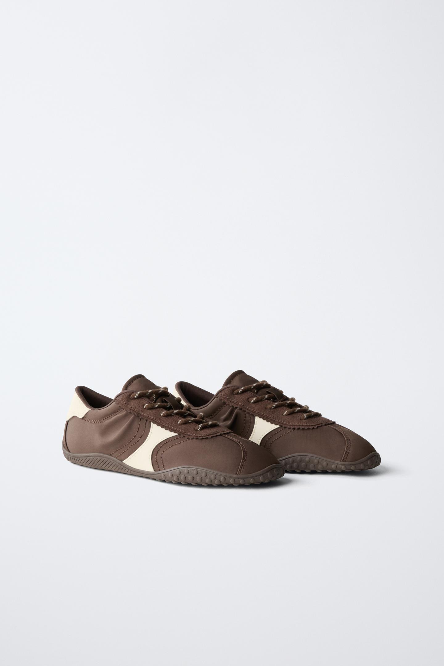 Детские кроссовки Zara Thin-Sole, цвет: Коричневый — фото 3