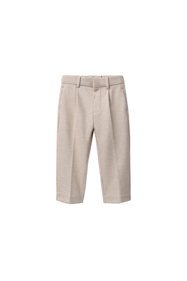 Zara COMFORT SUIT PANTS - Light beige