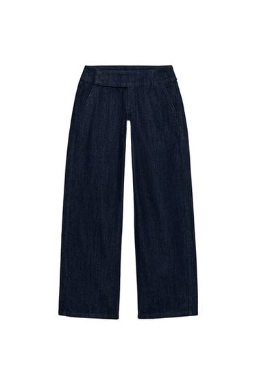 Z1975 LOW-RISE WIDE-LEG JEANS - Blue by Zara