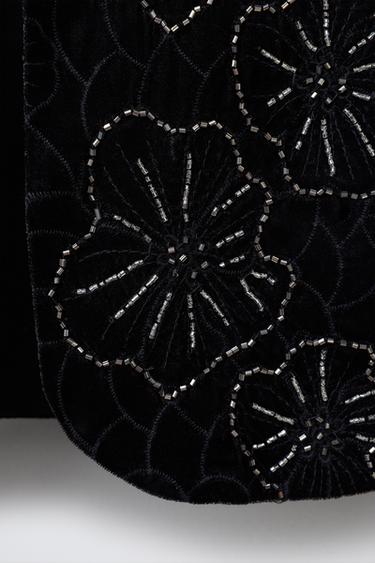 BEADED VELVET WAISTCOAT - Black by Zara - Image 3
