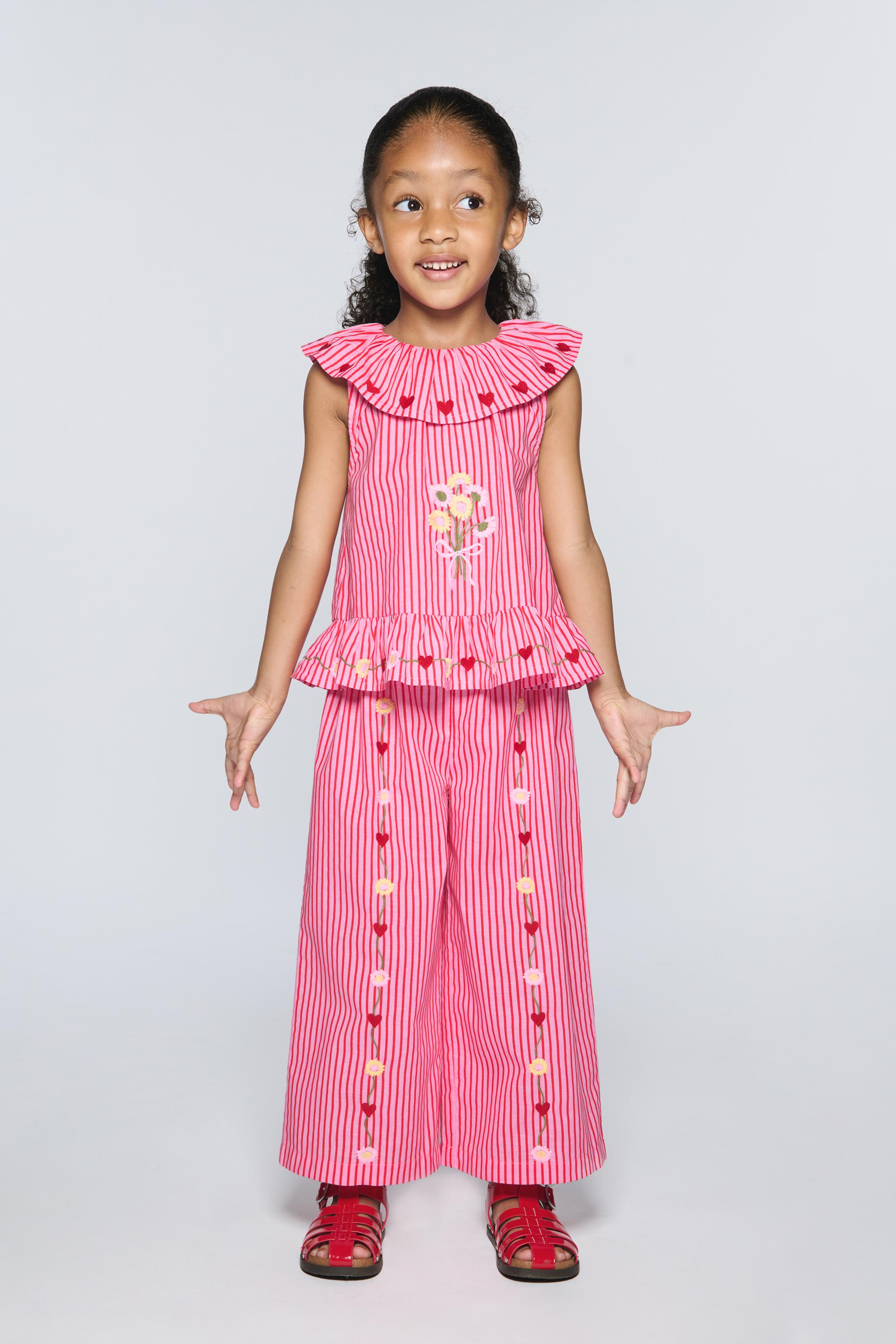STRIPED EMBROIDERED PANTS SISSEL EDELBO X ZARA KIDS