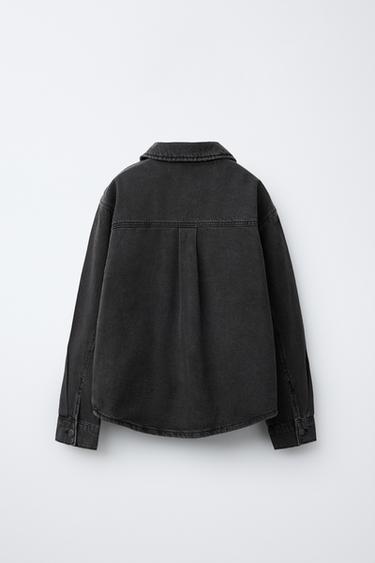 DENIM SHIRT WITH STAR STUDS - Grey by Zara