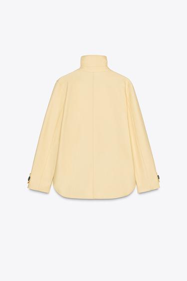 VESTE EN COTON ZW COLLECTION - Jaune clair de Zara - Image 4
